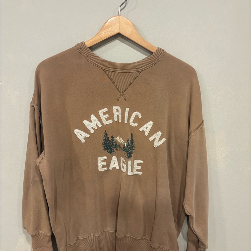 American Eagle Tan Ribbed Sweatshirt